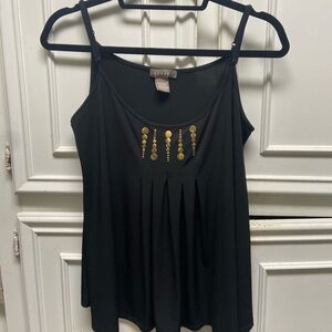 Black studded Spaghetti  Strap Adjustable top size Large. Very Sexy